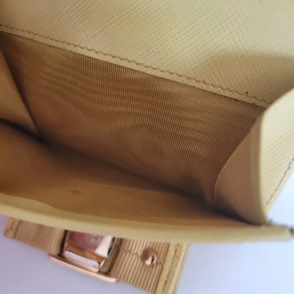 Salvatore‎ Ferragamo Vala Wallet Leather Yellow Small Compact Card Bill Fair